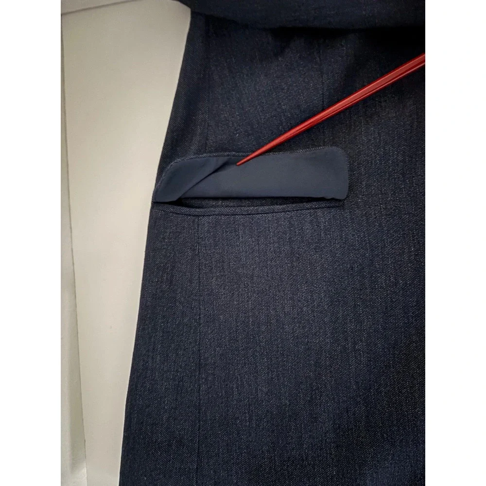 Polished Professional Blazer Size M Dark Wash Editor Lined w/ Vent & Structure - Picture 12 of 13
